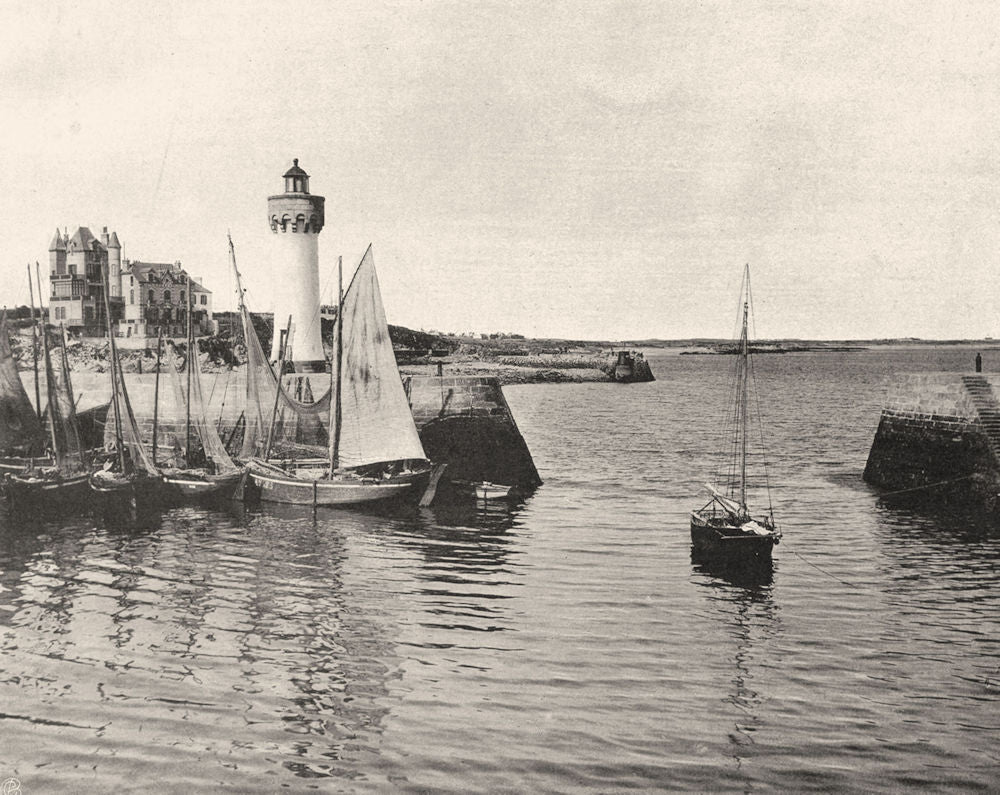 MORBIHAN. Port-Haliguen, à Quiberon 1903 old antique vintage print picture